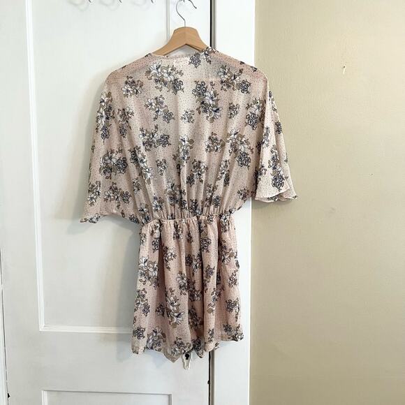 Revolve superdown pink floral tie front jessie romper - Picture 7 of 11